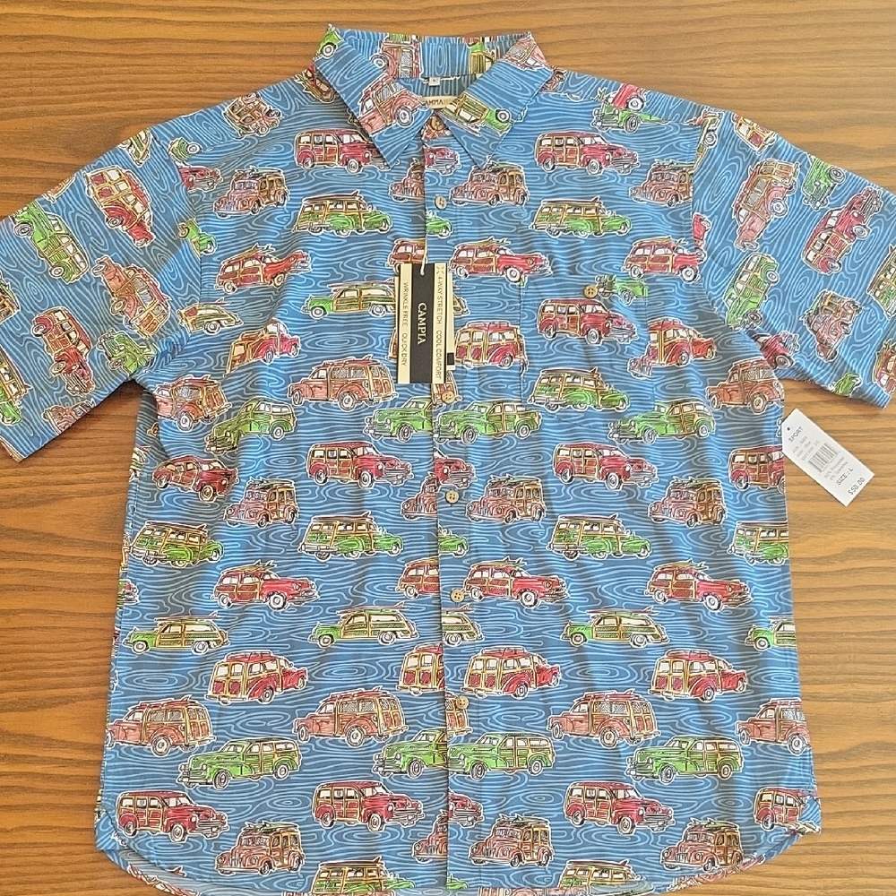 NWT -- CAMPIA Men's Short-Sleeve Button-Up Shirt | Size: L
